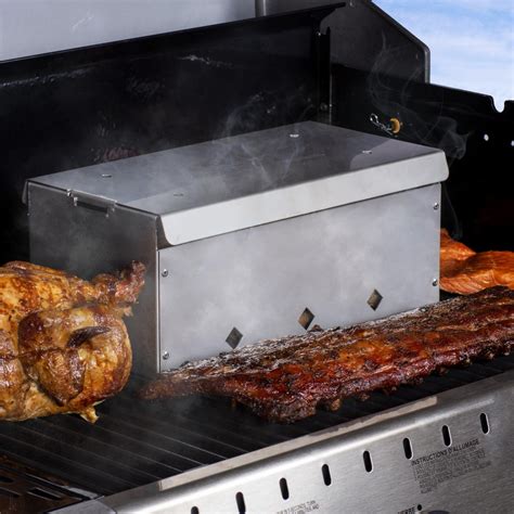 stainless steel smoker box for gas grill|stainless steel meat smoker.